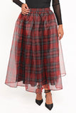 Bonita Midi Skirt Red Plaid