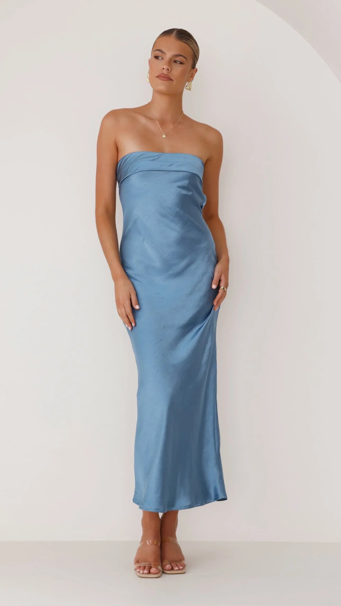 Gisele Maxi Dress Steel Blue