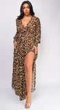 Brooke Brown Leopard Print Maxi Dress