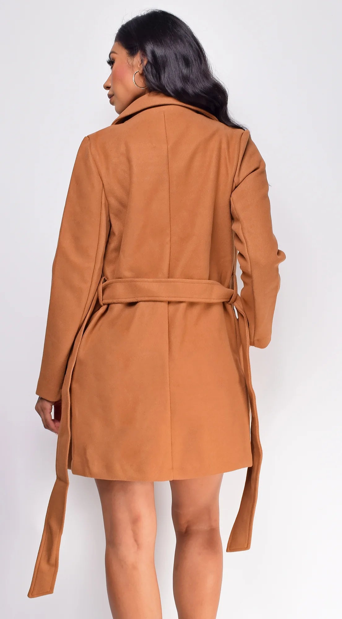 Lina Waist Tie Trench Coat Camel