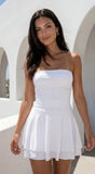 Siana Strapless Ruched Mini Dress Off White