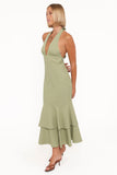 Robyn Halterneck Maxi Dress Olive Green