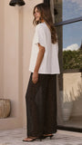 Zavier Oversized T Shirt and Polka Dot Pants Set White Black