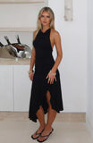 Blushing Nights Midi Dress Black