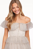 Belle Maxi Dress Cream Polka Dot