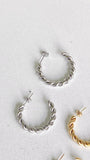 Twist Hoop Earrings Silver