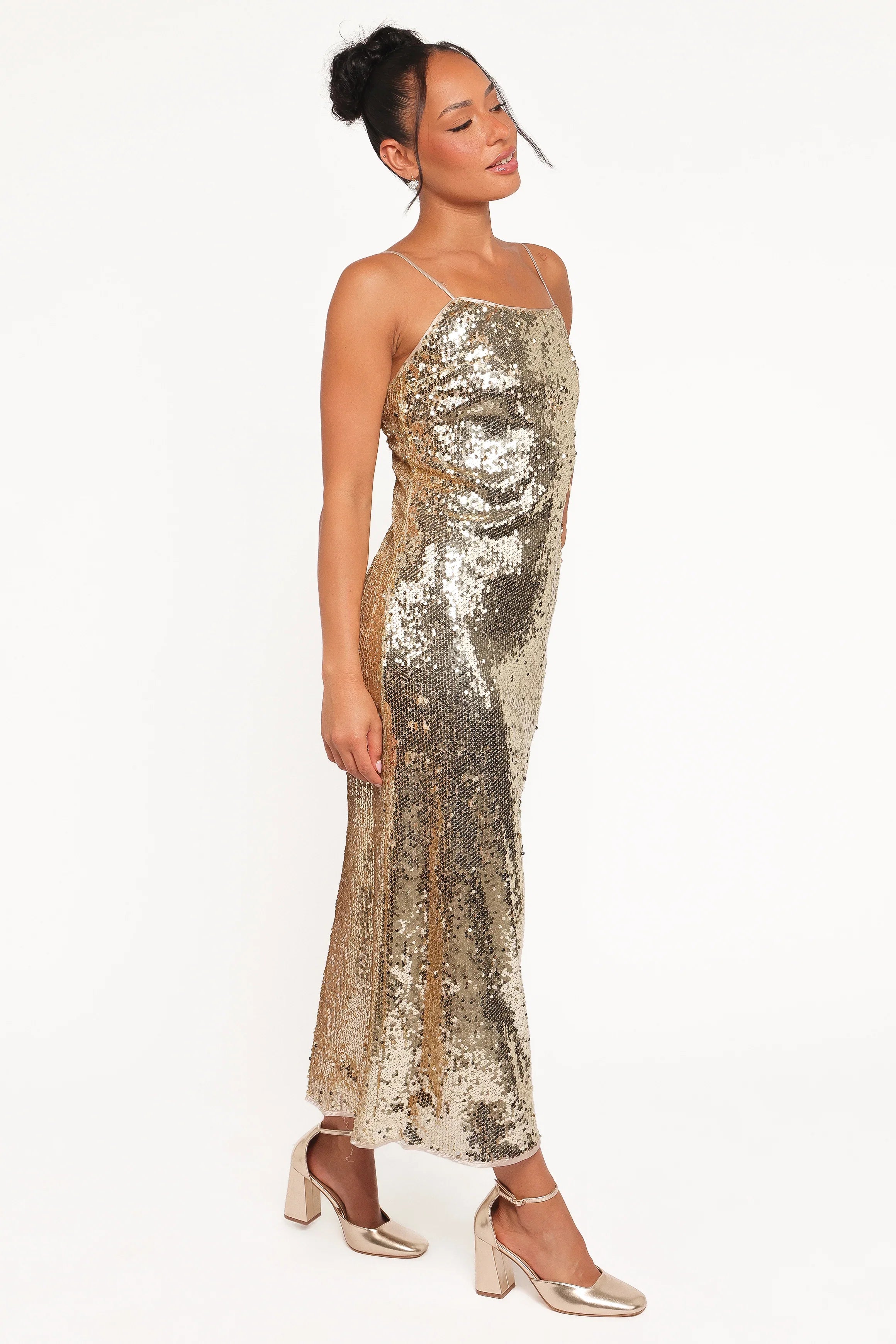 Karley Sequin Maxi Dress Gold