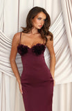 Sweet Petal Maxi Dress Burgundy