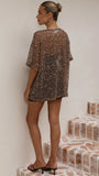 Zinnia Oversized Sequins Tee Mocha