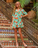 Petal Cove Floral Print Mini Shirt Dress
