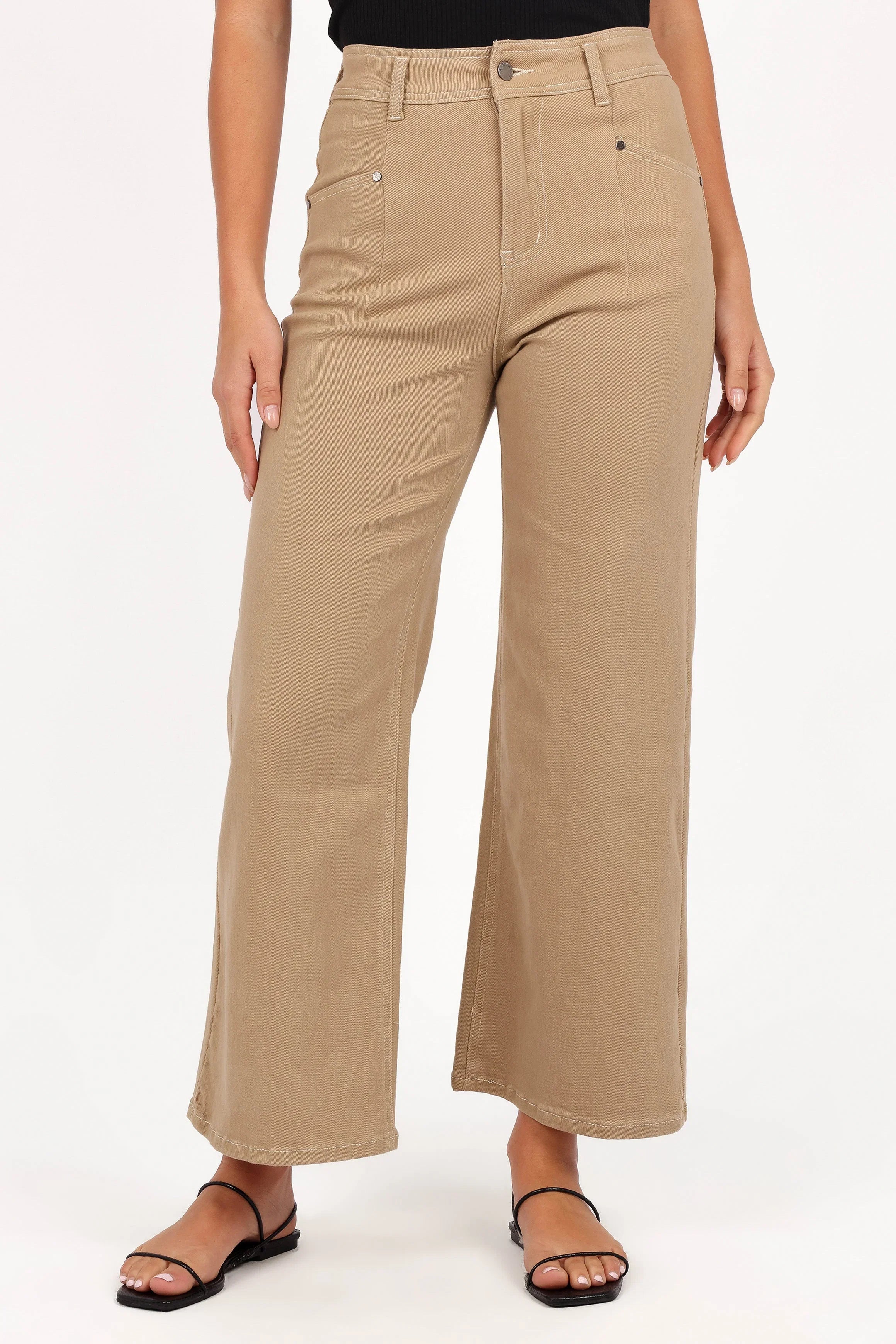 Parson Wide Leg Pant Taupe