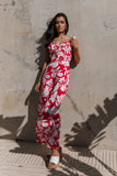 Parker Frill Jumpsuit Red