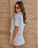 Blue Range Button Down Denim Top