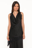Clara Asymmetrical Lace Top Black