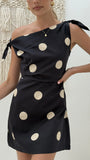 Ebbe Mini Dress Black Cream Polka