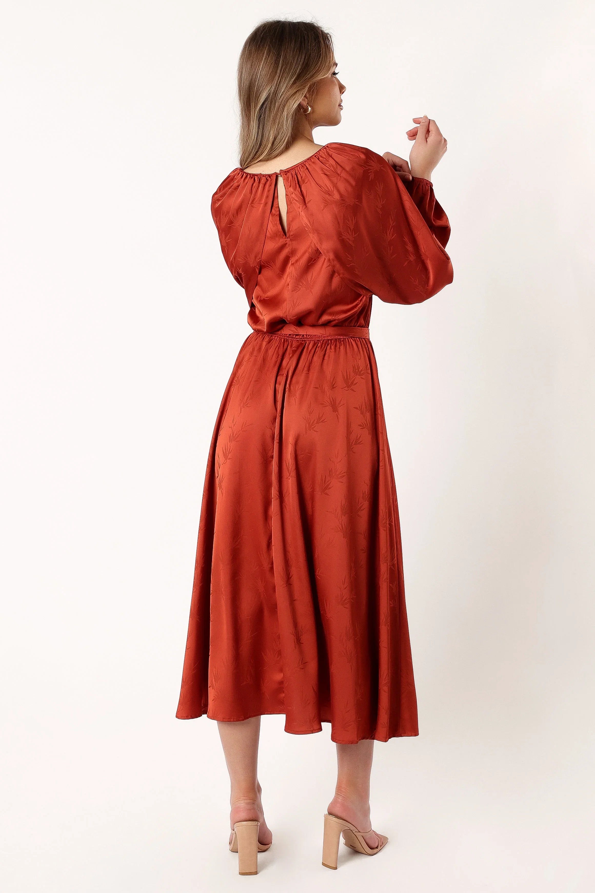 Lexie Long Sleeve Midi Dress Bronze