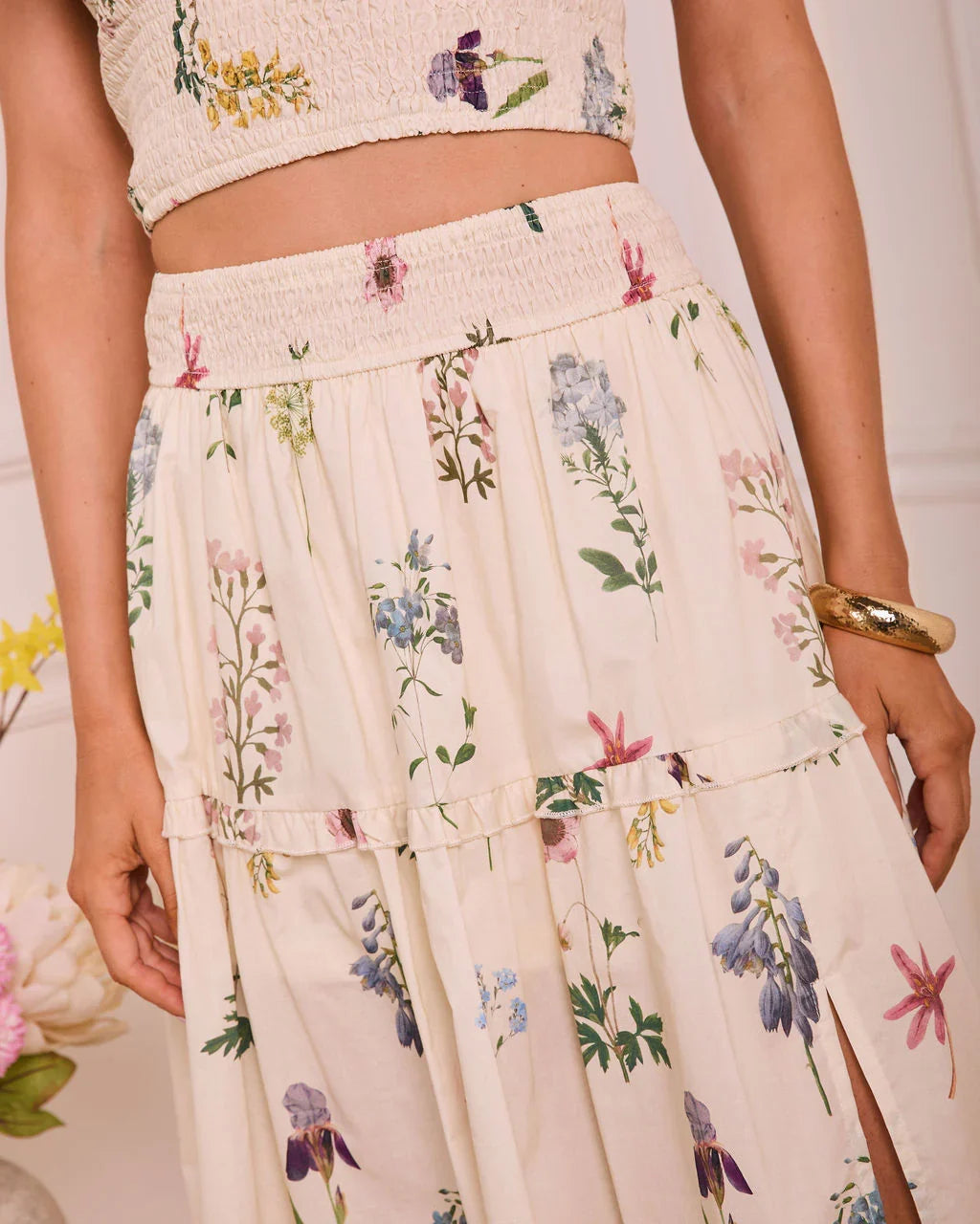 Sunlit Garden Floral Maxi Skirt