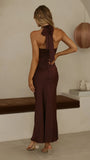 Grace Halter Maxi Dress Chocolate