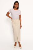 Kellen Corduroy Midi SKirt Cream