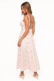 Wisteria Midi Dress Peach Ditsy Floral