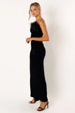 Donatella Feather Trim Jumpsuit Black