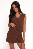 Palma Knit Mini Skirt Chocolate