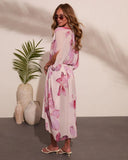 Paradise Blossom Floral Print Cover Up Mini Dress