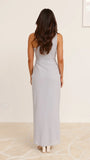 Clara One Shoulder Maxi Dress Silver