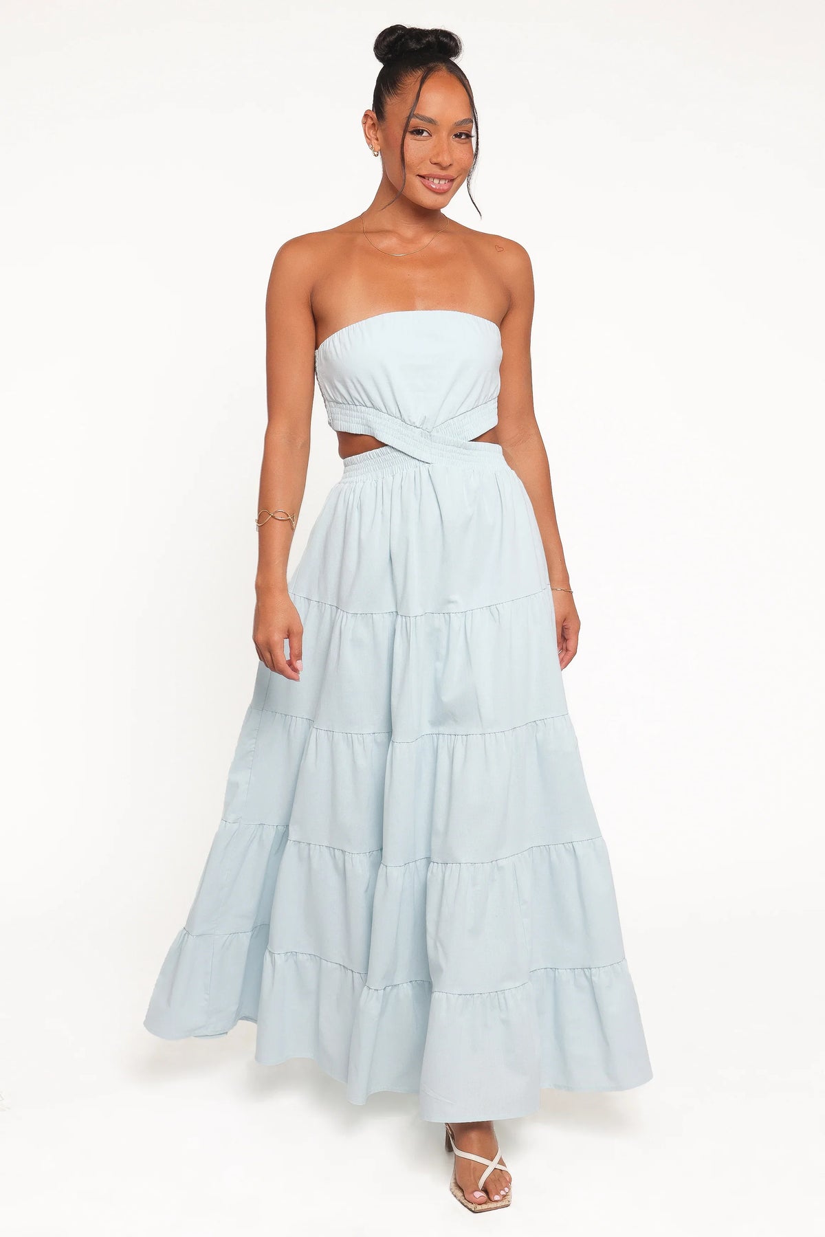 Cadence Strapless Maxi Dress Blue