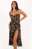 Arycia Midi Dress Black Floral