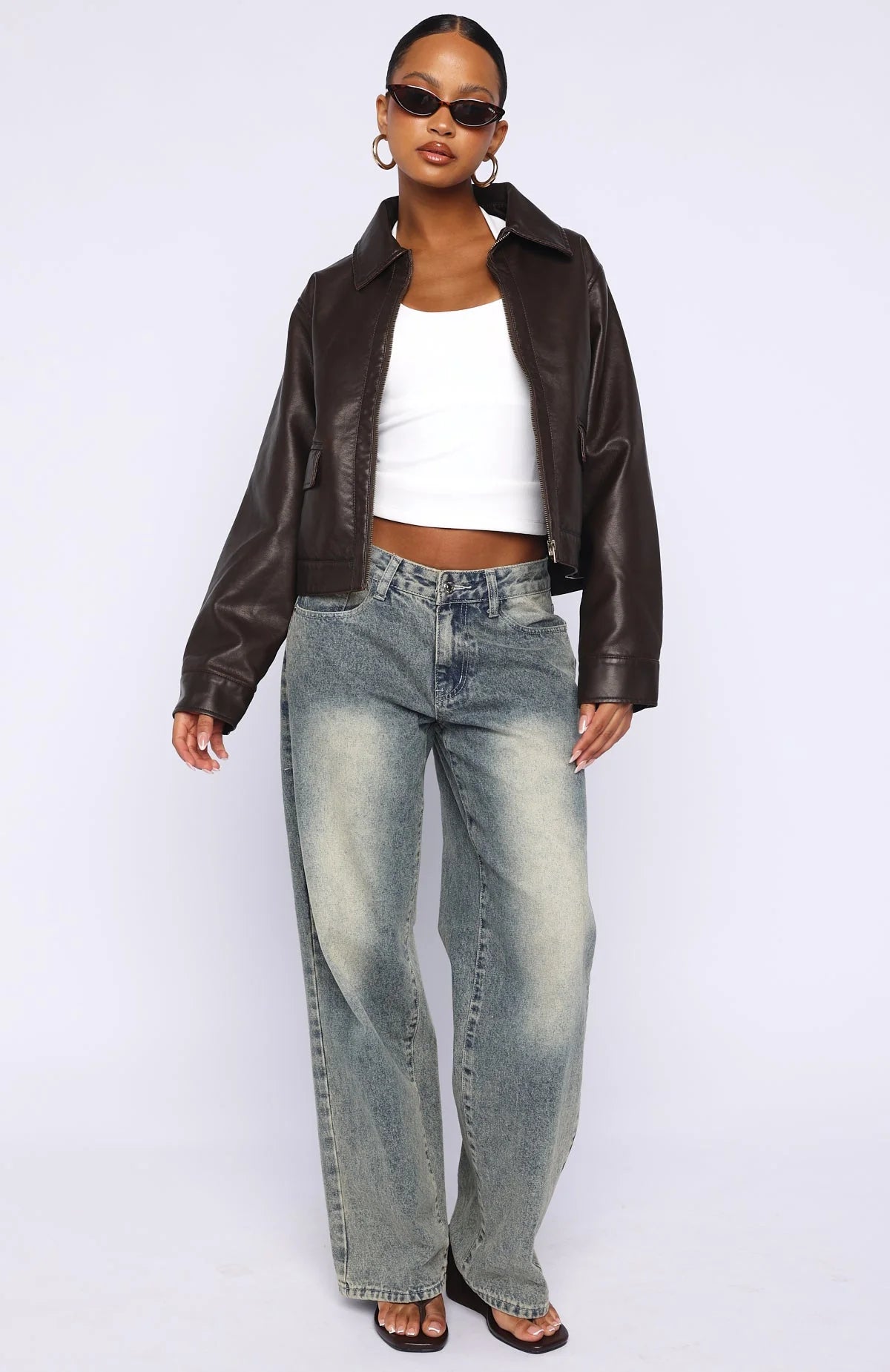 I Know Love PU Jacket Chocolate