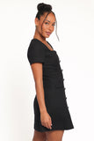 Sutton Mini Dress Black Tweed