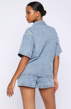 Denim Daydream Button Up Shirt Mid Blue