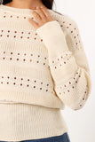 Watton Stripe Knit Sweater Cream