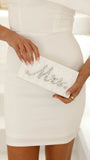Mrs Pearla Clutch White Silver