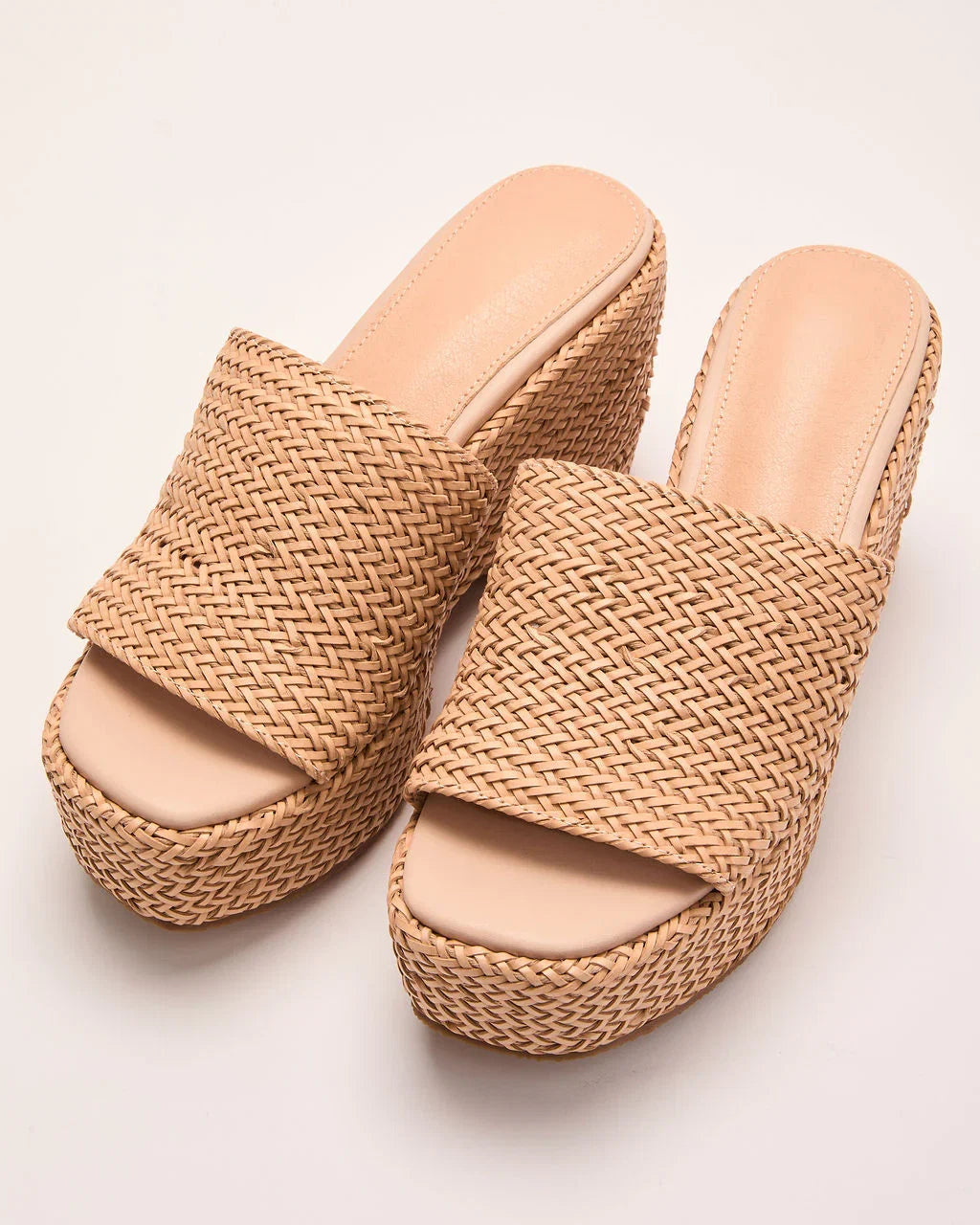 Bali Escape Platform Straw Heeled Sandals