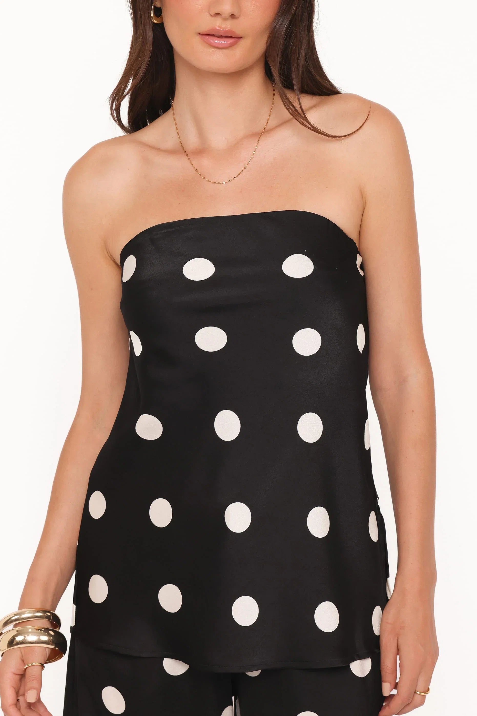 Belinda Strapless Top Black Cream