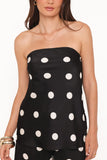 Belinda Strapless Top Black Cream