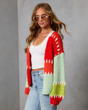 Soft Reset Stitched Color Block Chunky Knit Cardigan