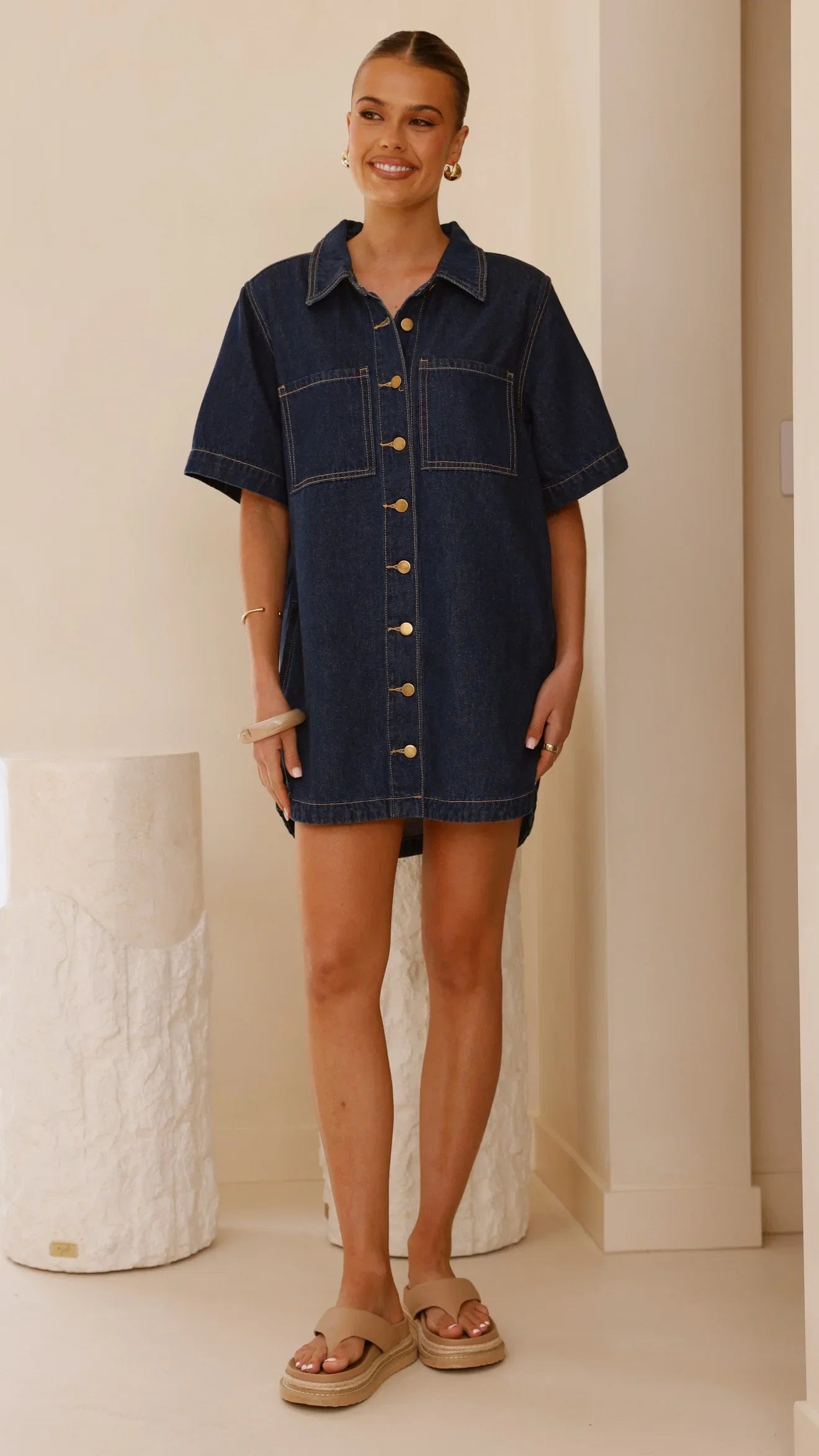 Rayna Denim Mini Dress Indigo