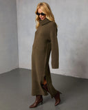 Roselle Turtleneck Midi Sweater Dress