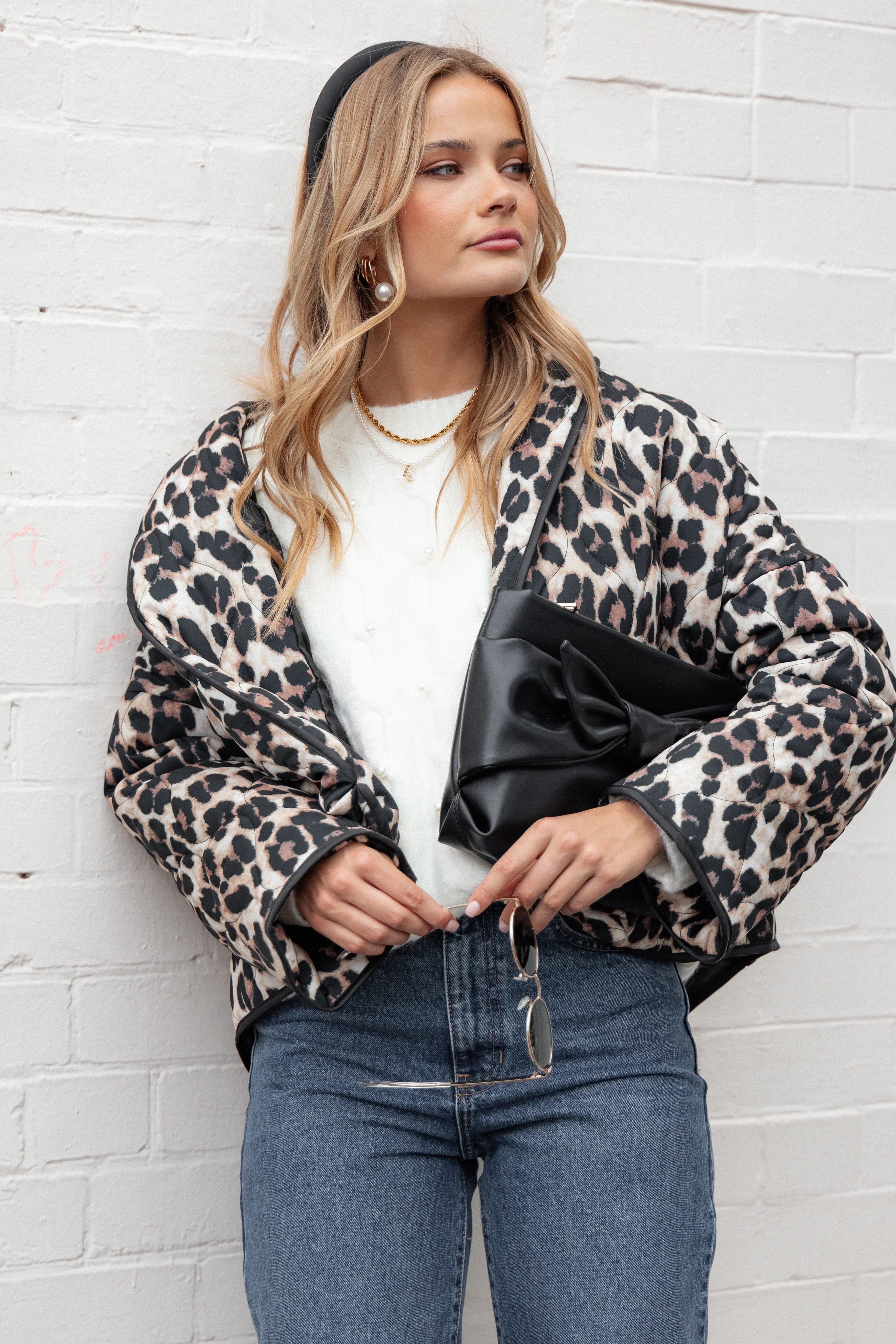 Marcos Leopard Print Quilted Jacket Leopard