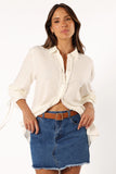 Dylan Long Sleeve Button Up Top White