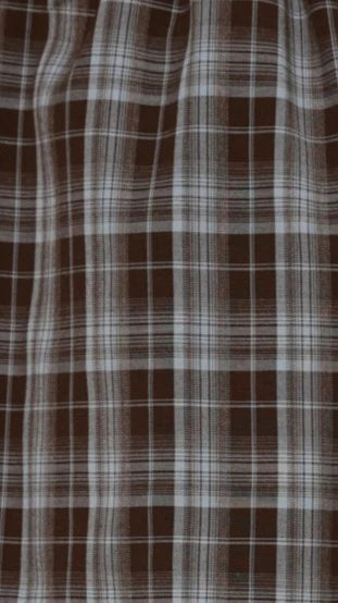 Ivana Funnel Neck Jacket Shorts Set Brown Blue Plaid