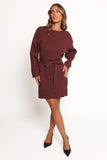 Lucca Mini Sweater Dress Chocolate Brown