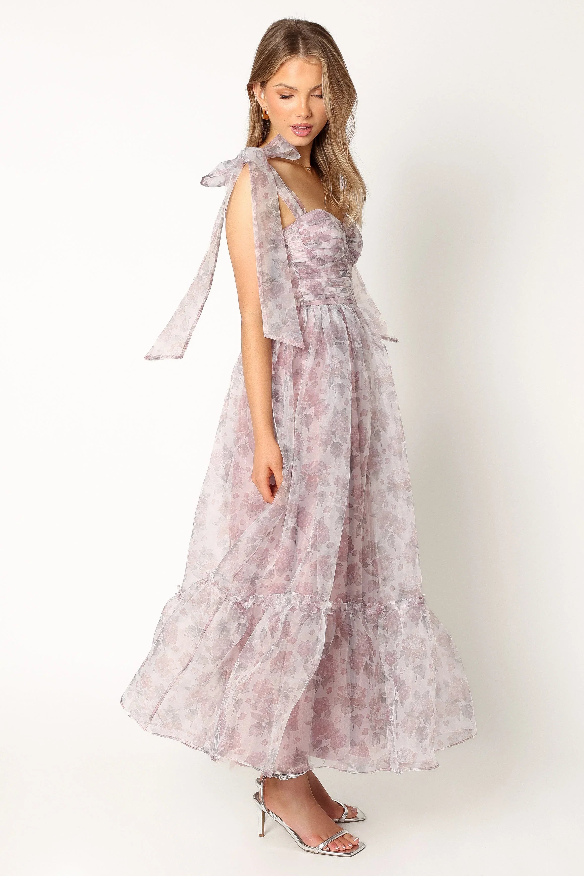 Floret Midi Dress Dark Purple