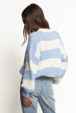 Courtney Thick Stripe Knit Sweater Blue Cream