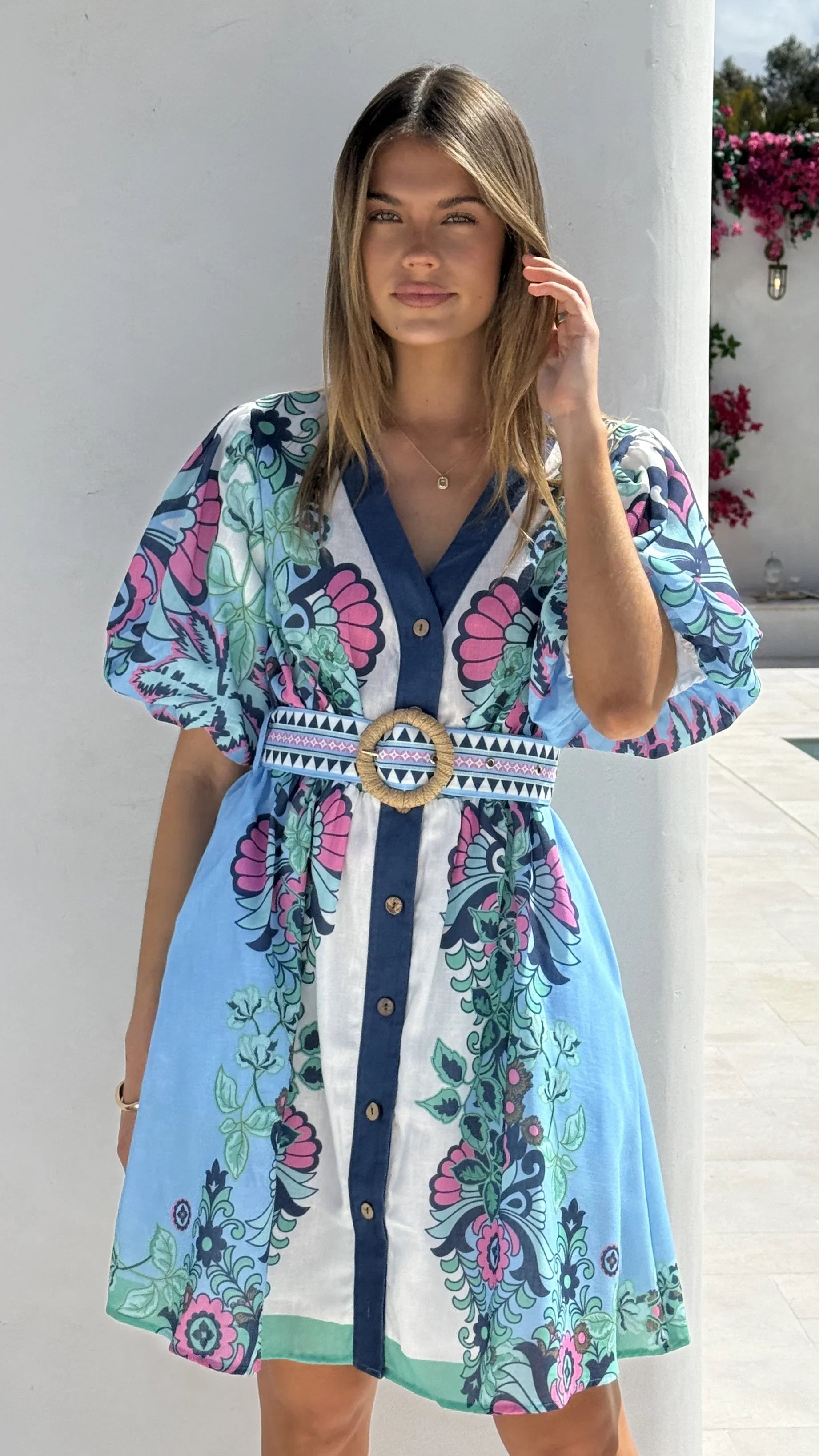 Dali Mini Dress Island Bloom Blue