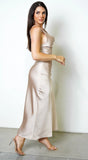 Lustra Satin Maxi Dress Cream