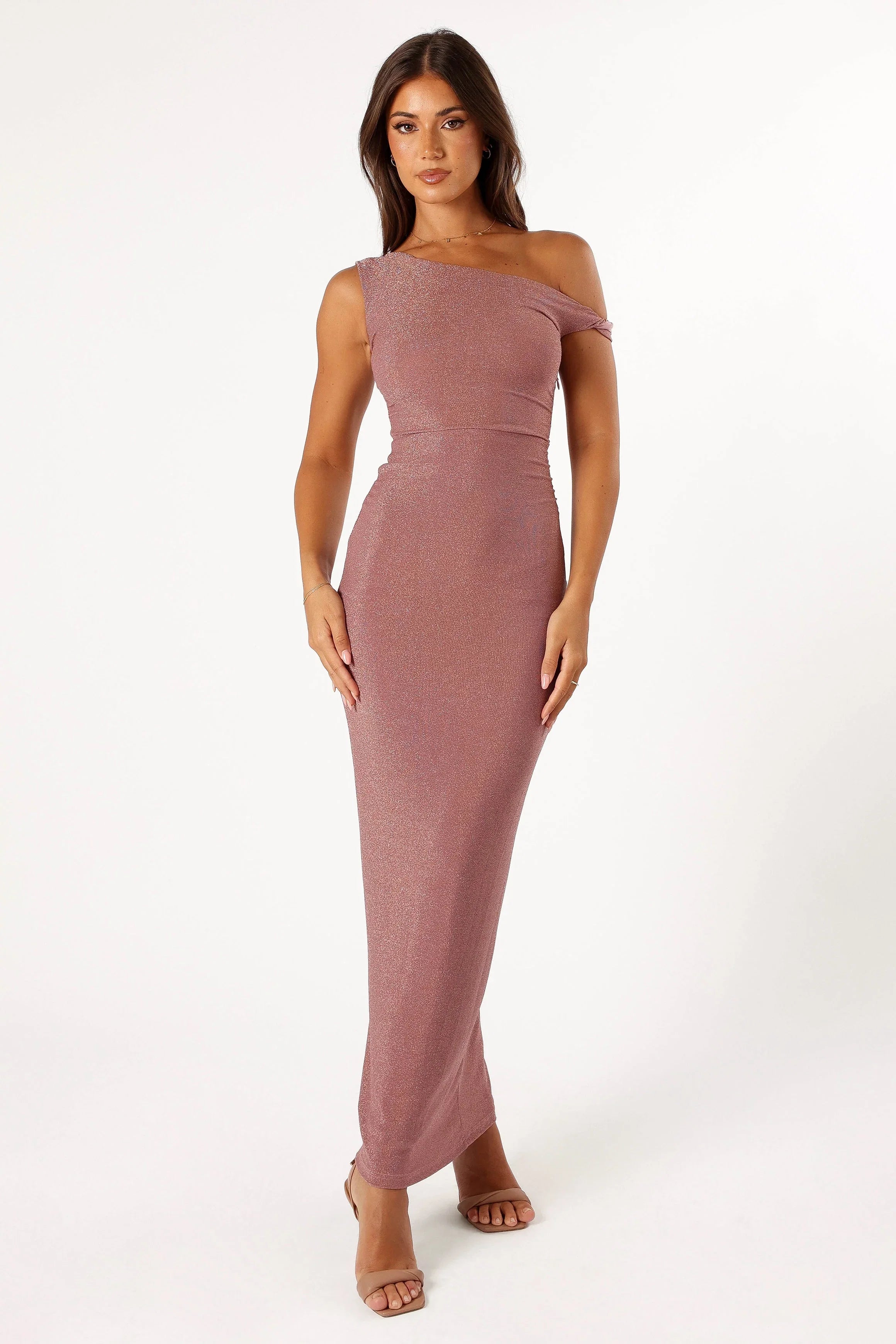 Sebastian Off Shoulder Maxi Dress Dusty Rose